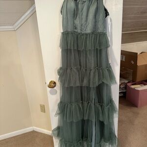 Revelry Frankie Convertible Rosemary Satin Dress